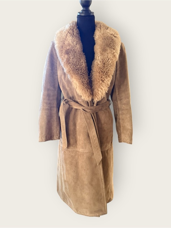 Abercrombie & Fitch Jackets & Blazers - Vintage 70s Suede Penny Lane Coat Shearling Shaggy Boho Coach Style Trench Small